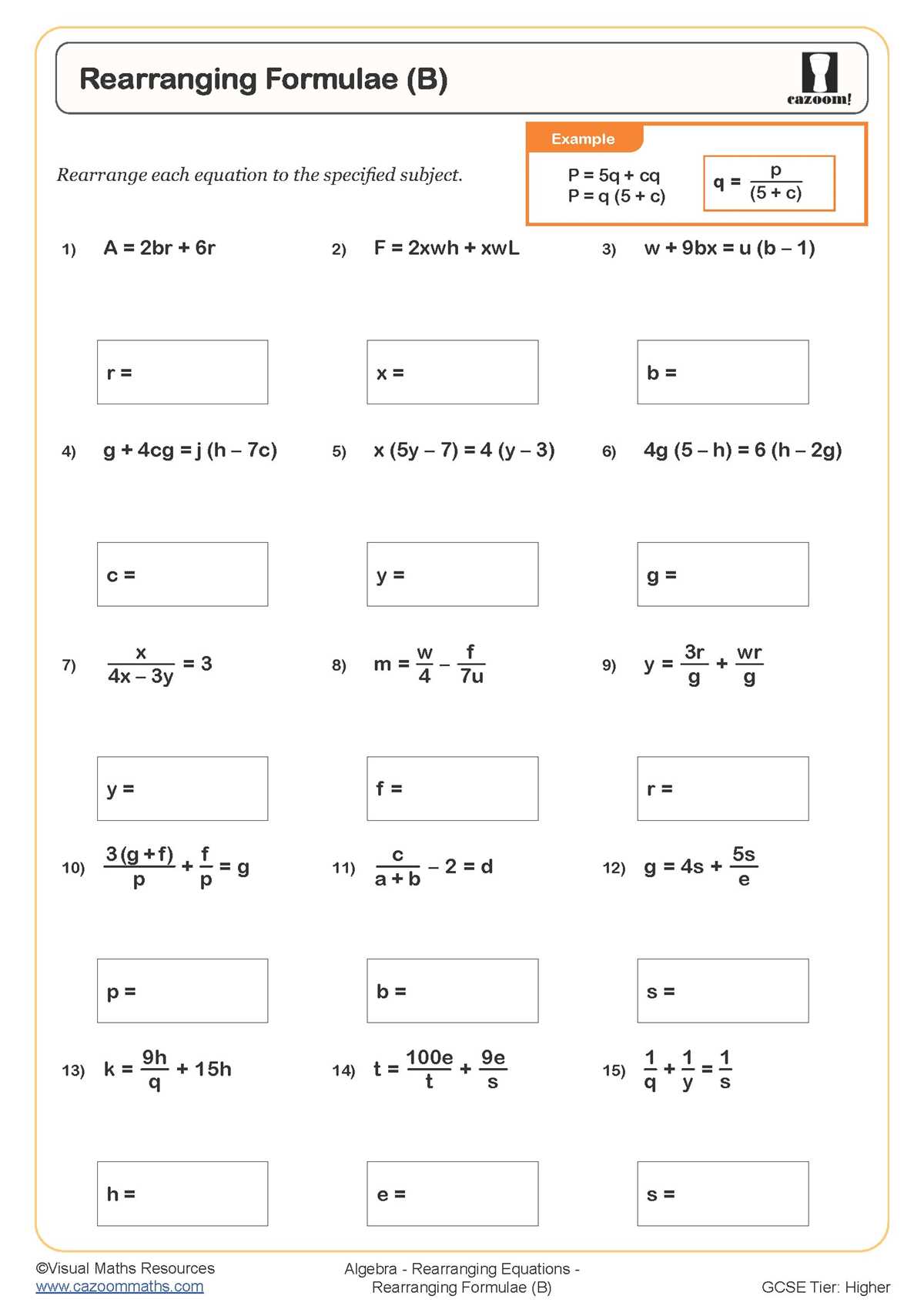 worksheet formula
