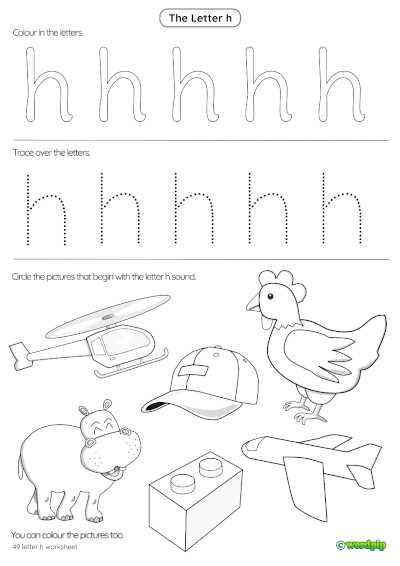 worksheet letter h kindergarten