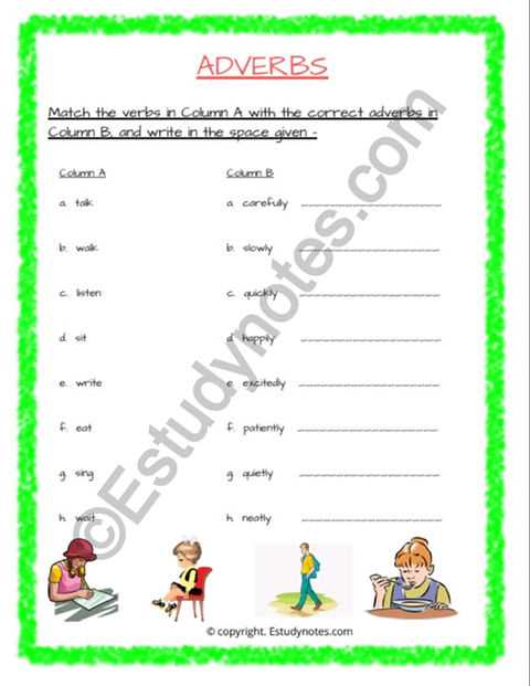 worksheet on adverbs worksheet on adverbs