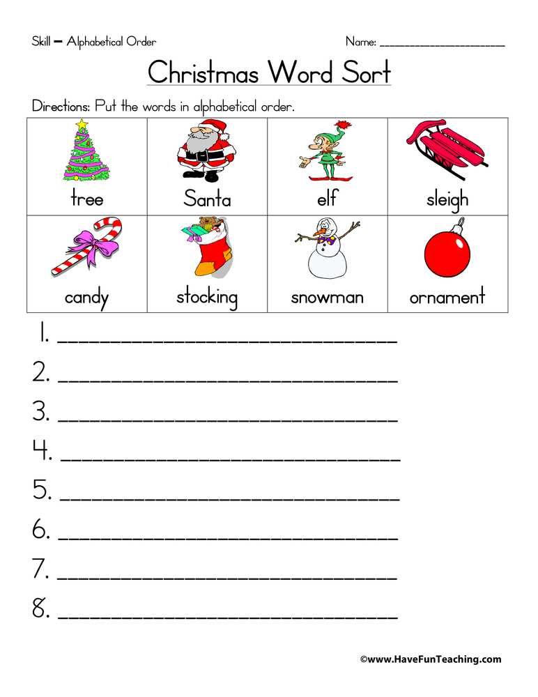 worksheet on alphabetical order