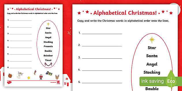 worksheet on alphabetical order