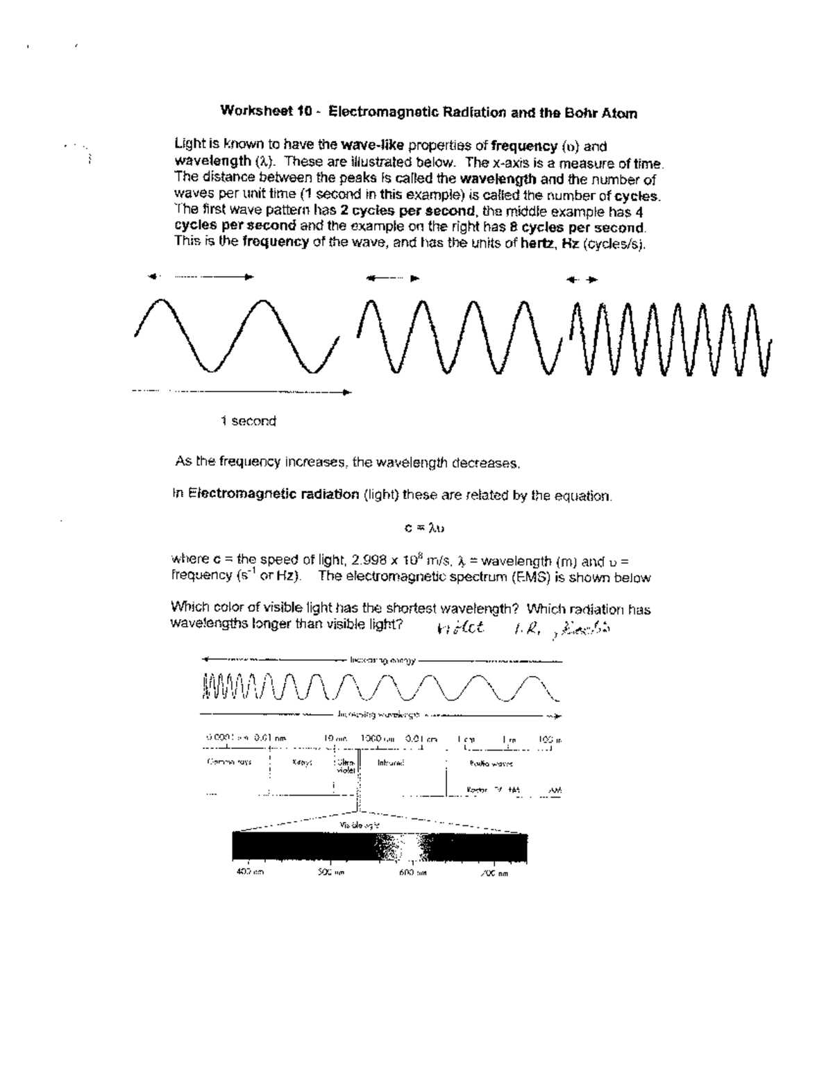 worksheet on electromagnetism