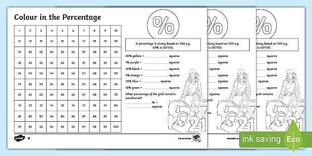 worksheet on percentage