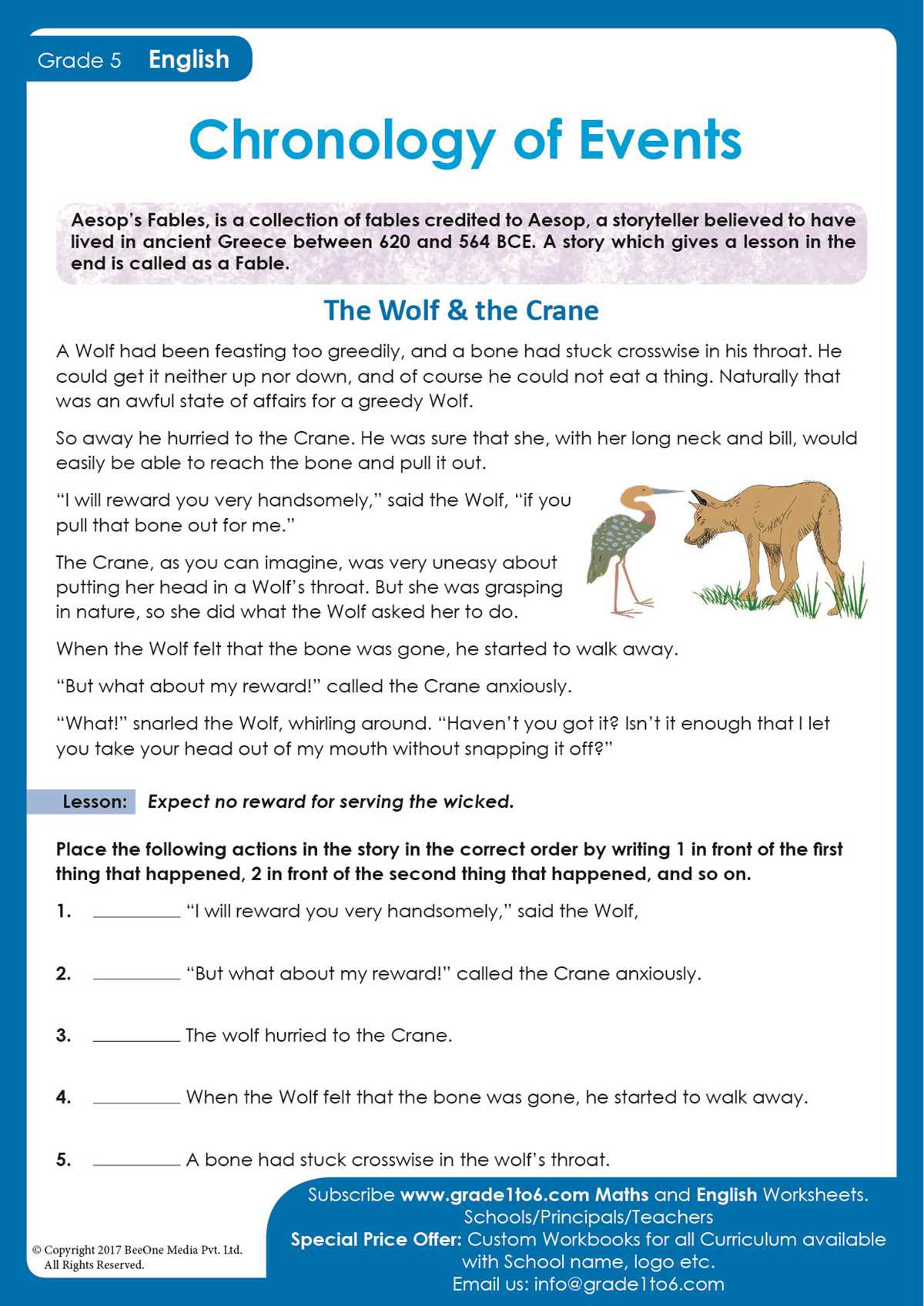 worksheet on sequencing events