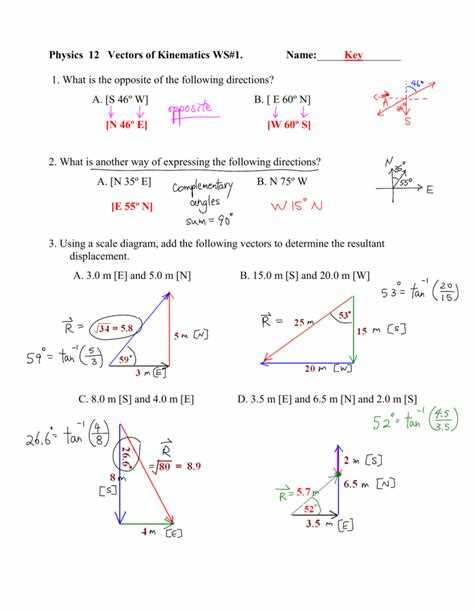 worksheet on vectors