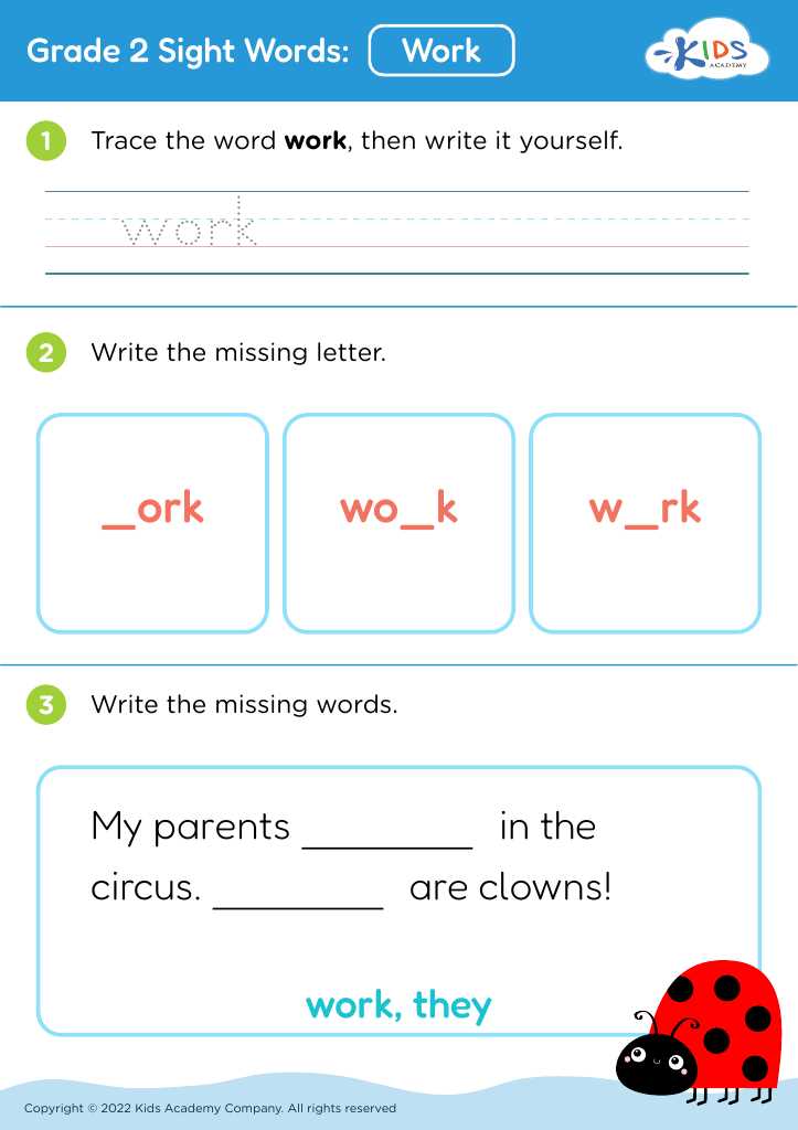 worksheet on work