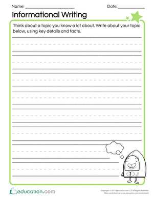 worksheet on writing