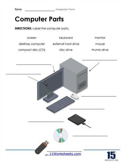 worksheet parts of computer