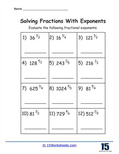 worksheet rational exponents
