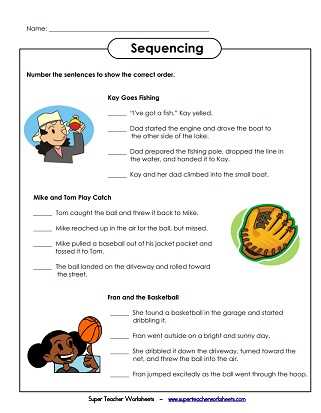 worksheet sequence of events