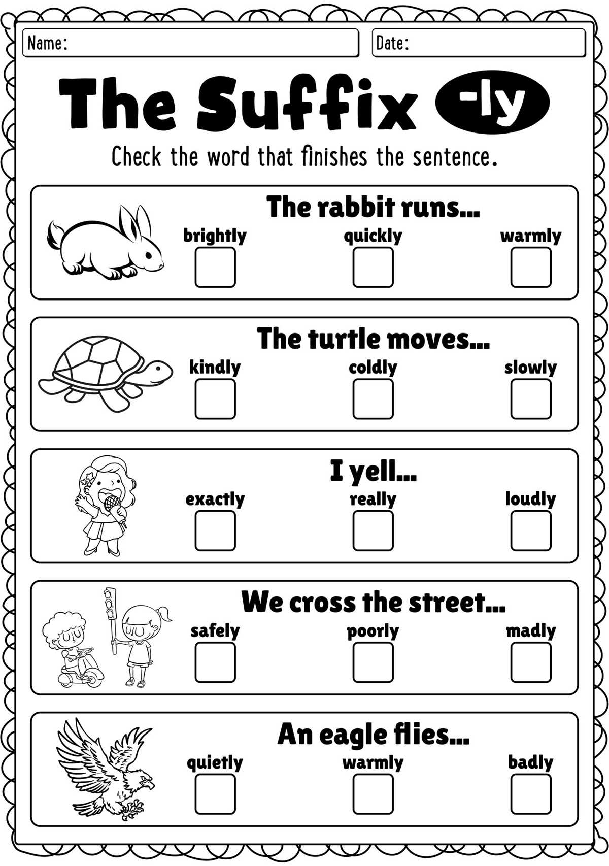 worksheet suffix ly