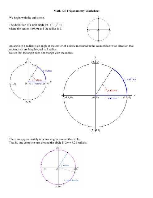 worksheet trigonometry