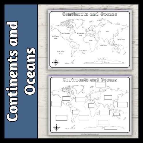 worksheets continents