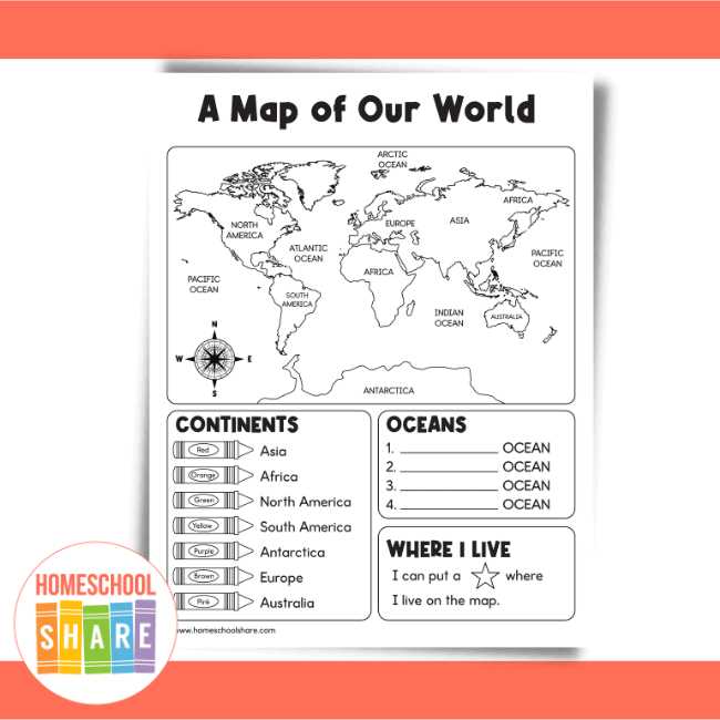 worksheets continents