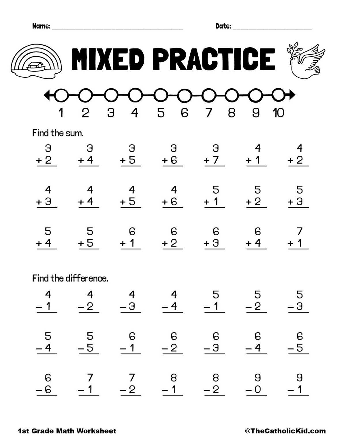 worksheets for 1st graders math