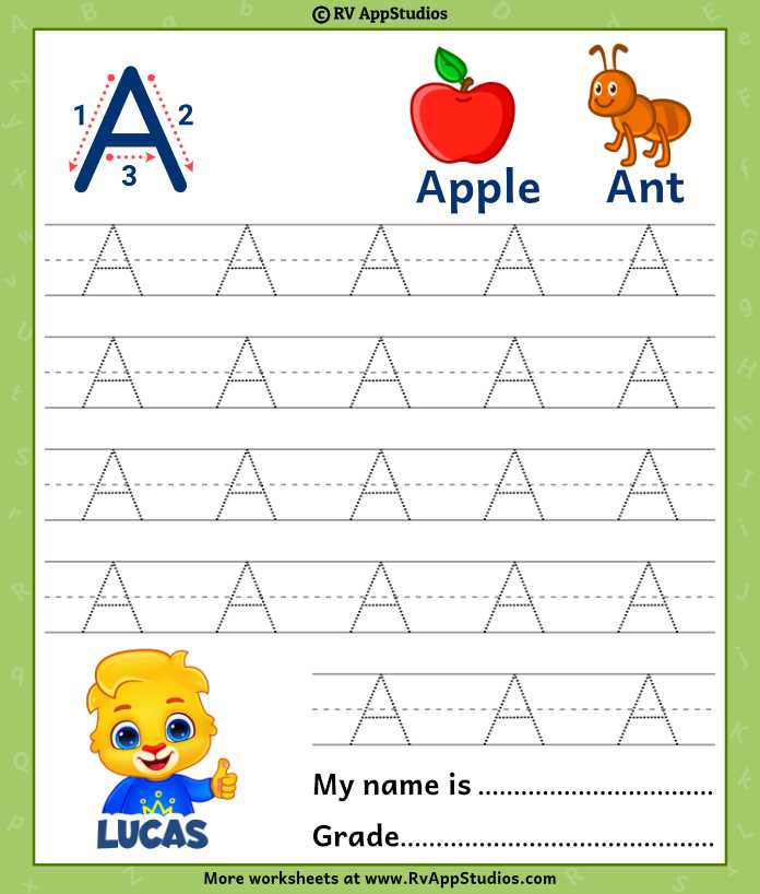 worksheets for the letter a