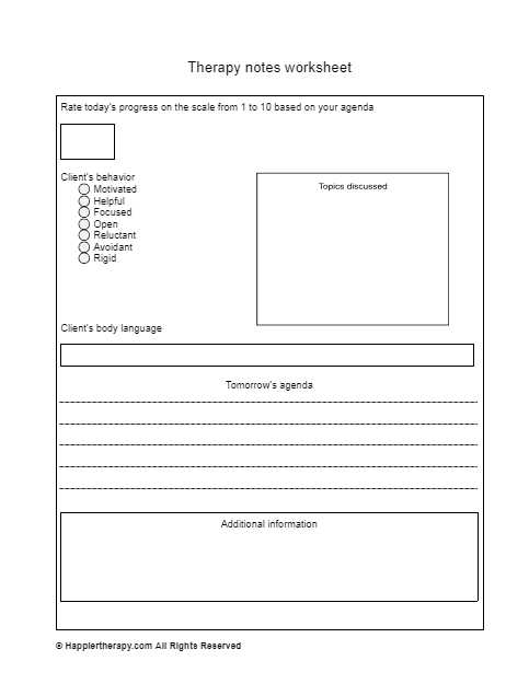 worksheets for therapists