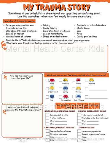 worksheets for trauma