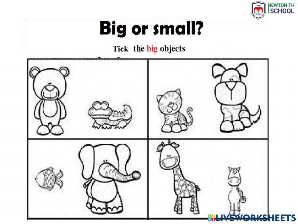 worksheets on big and small worksheets on big and small