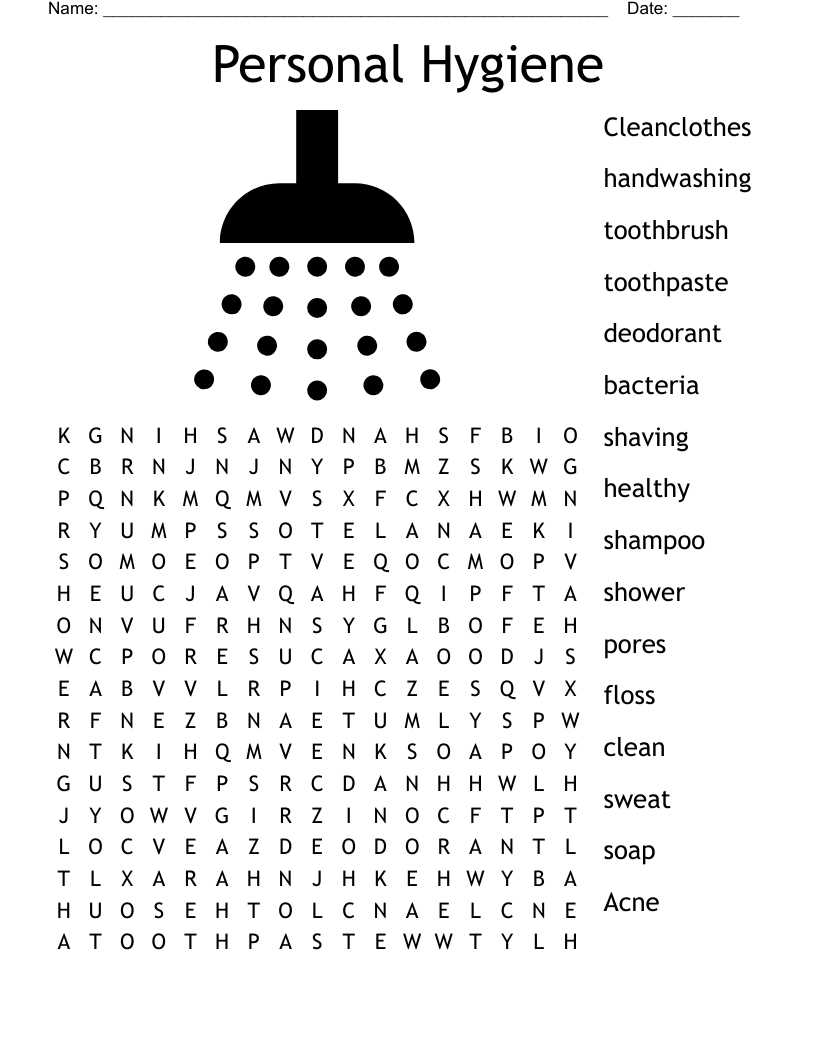 worksheets on personal hygiene