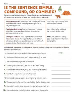worksheets on sentences