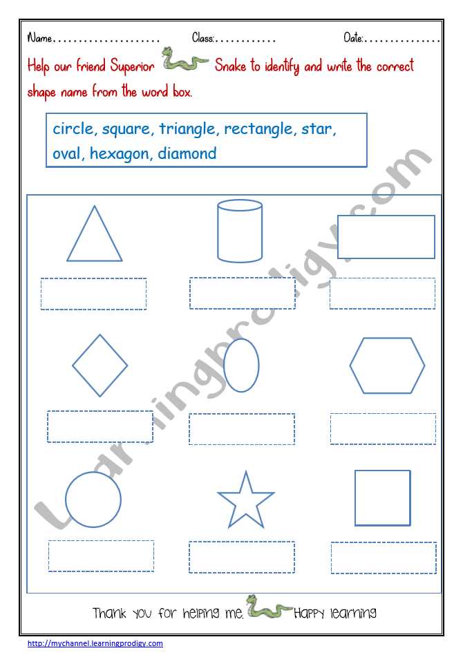 worksheets on shapes