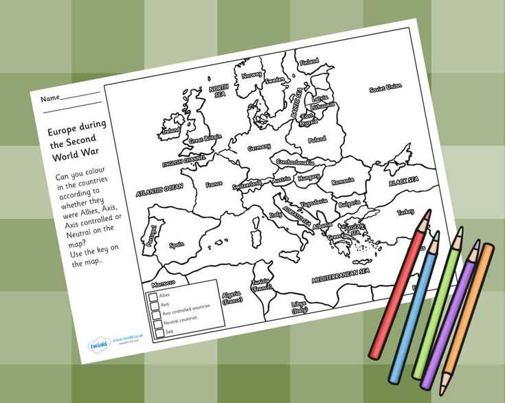 world war 2 map worksheets printables