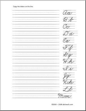 write aa to zz worksheet