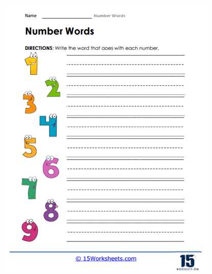 write numbers in words worksheet