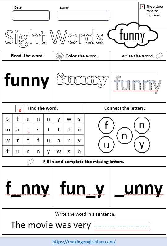 writing sight words worksheets