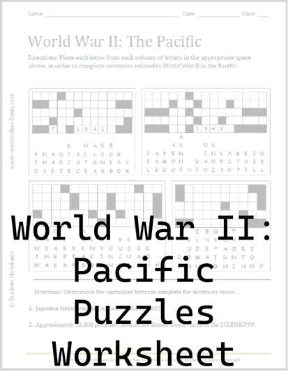 wwii from space worksheet