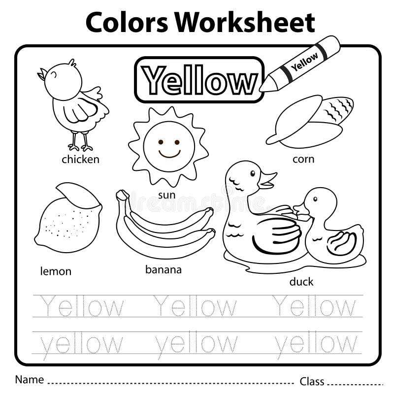 yellow preschool worksheet