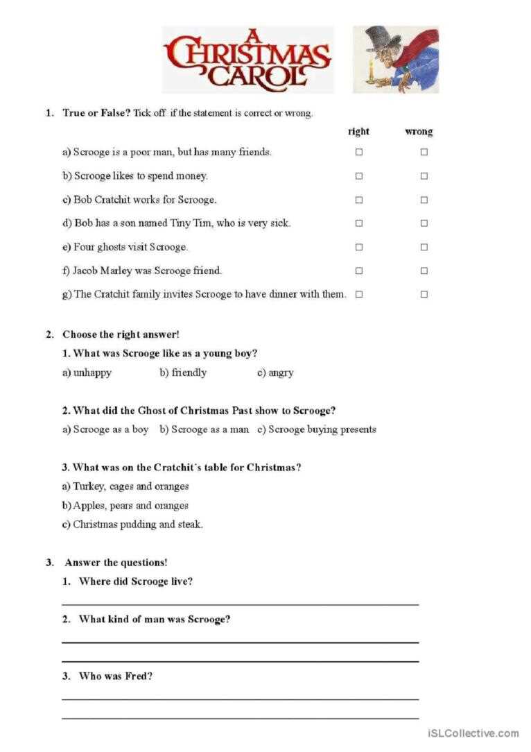 a christmas carol worksheets free