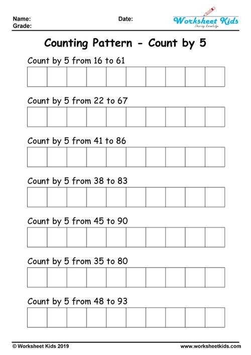 skip counting by 5s worksheet