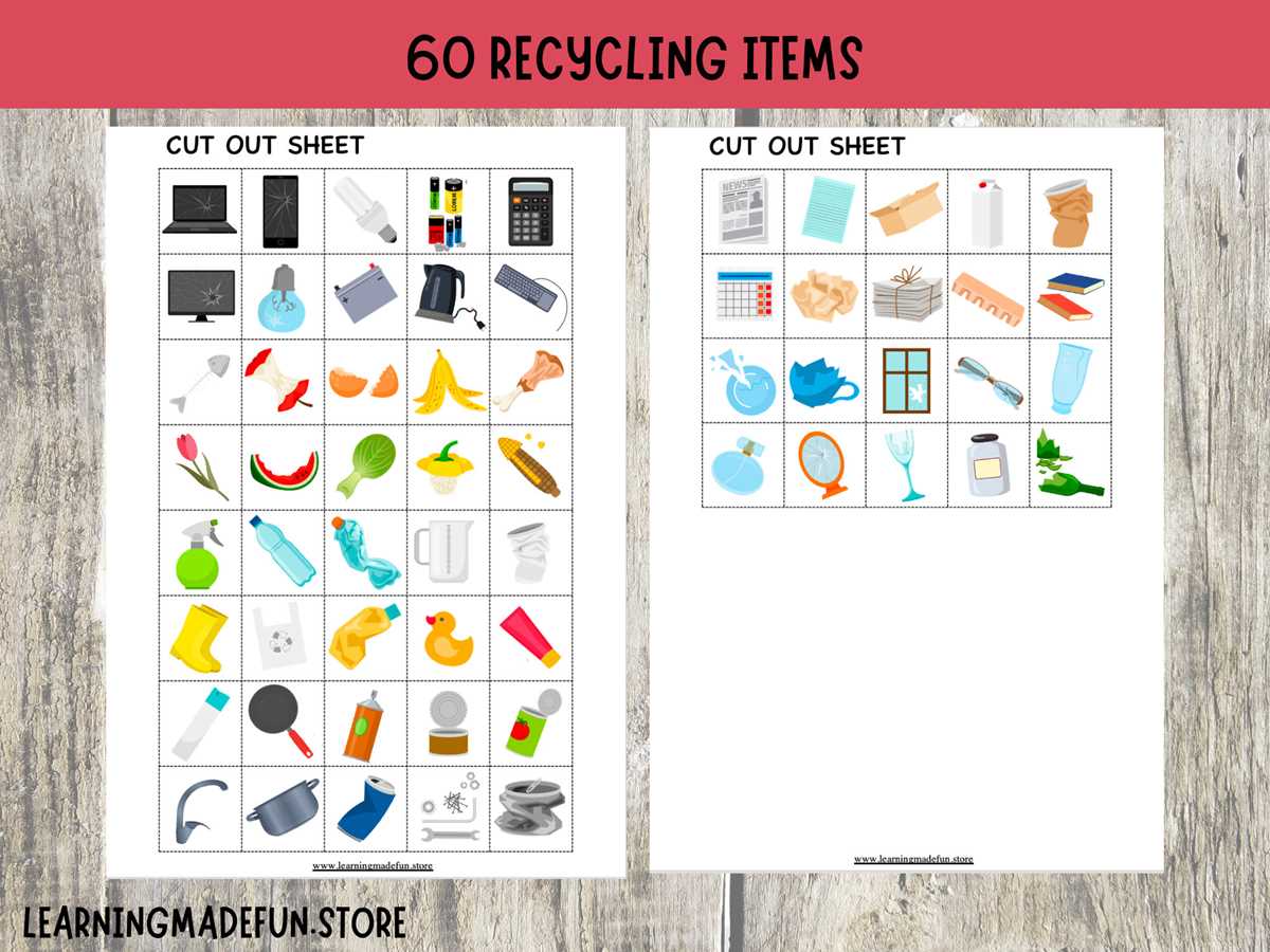 printable recycling sorting activity worksheet