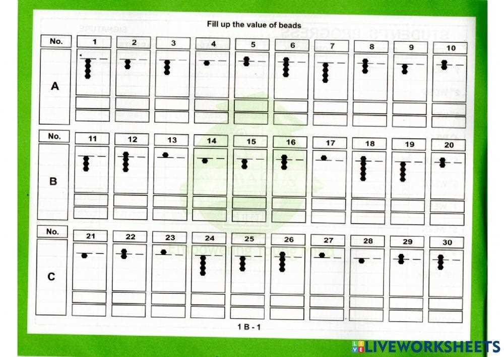 abacus level 1 worksheets