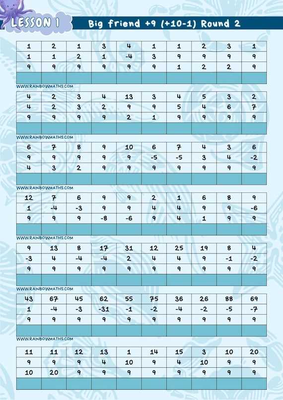 abacus small friend formula worksheet