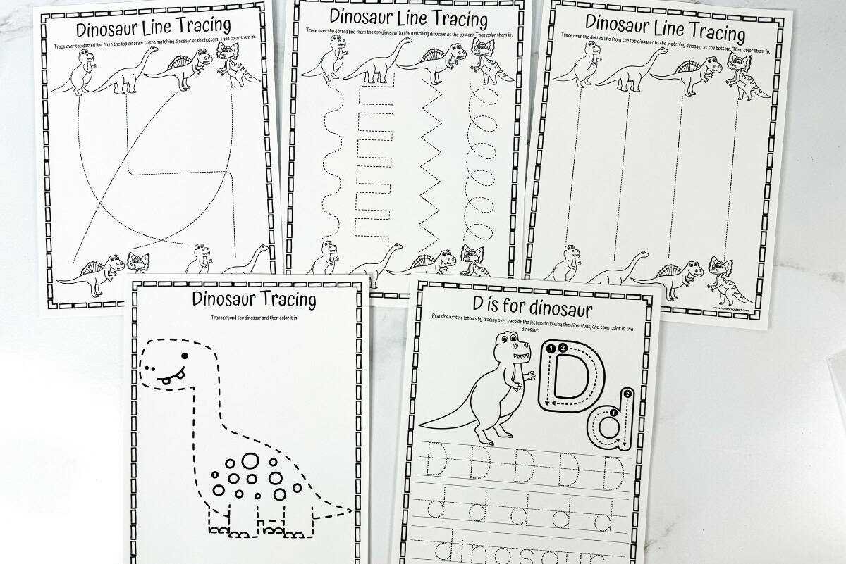 dinosaur tracing worksheets