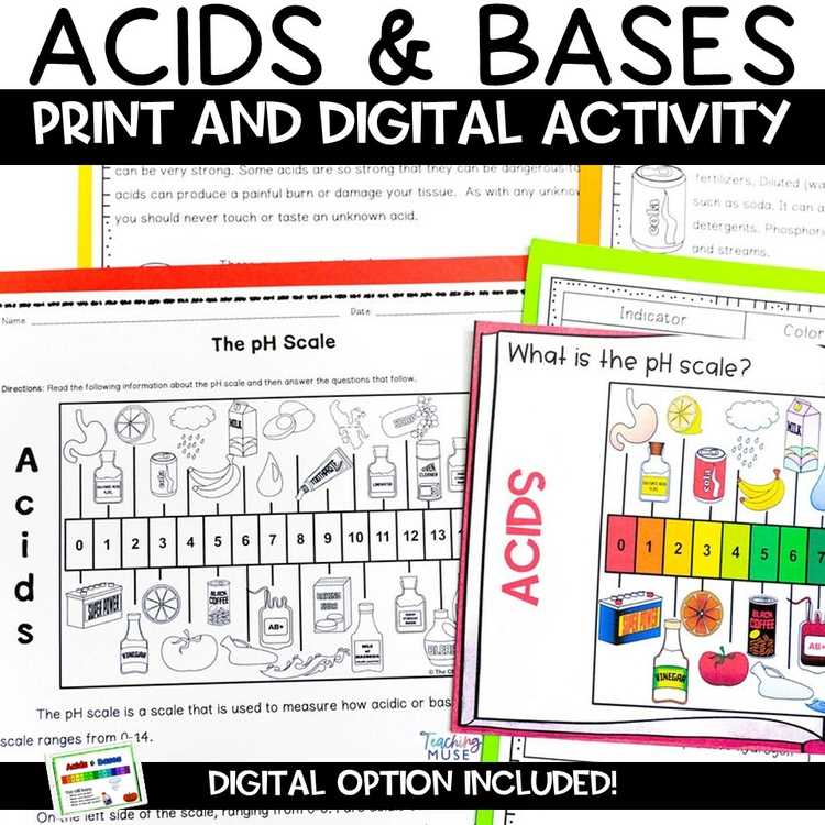 acids bases indicators ph scale worksheet