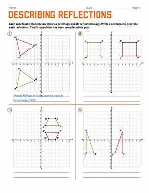 reflection geometry worksheet