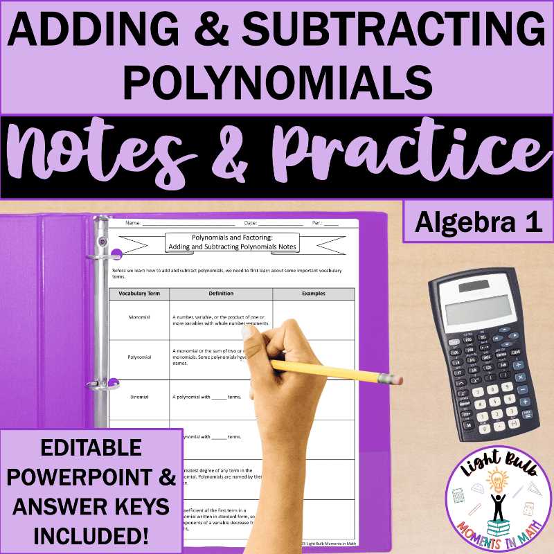 add and subtracting polynomials worksheet