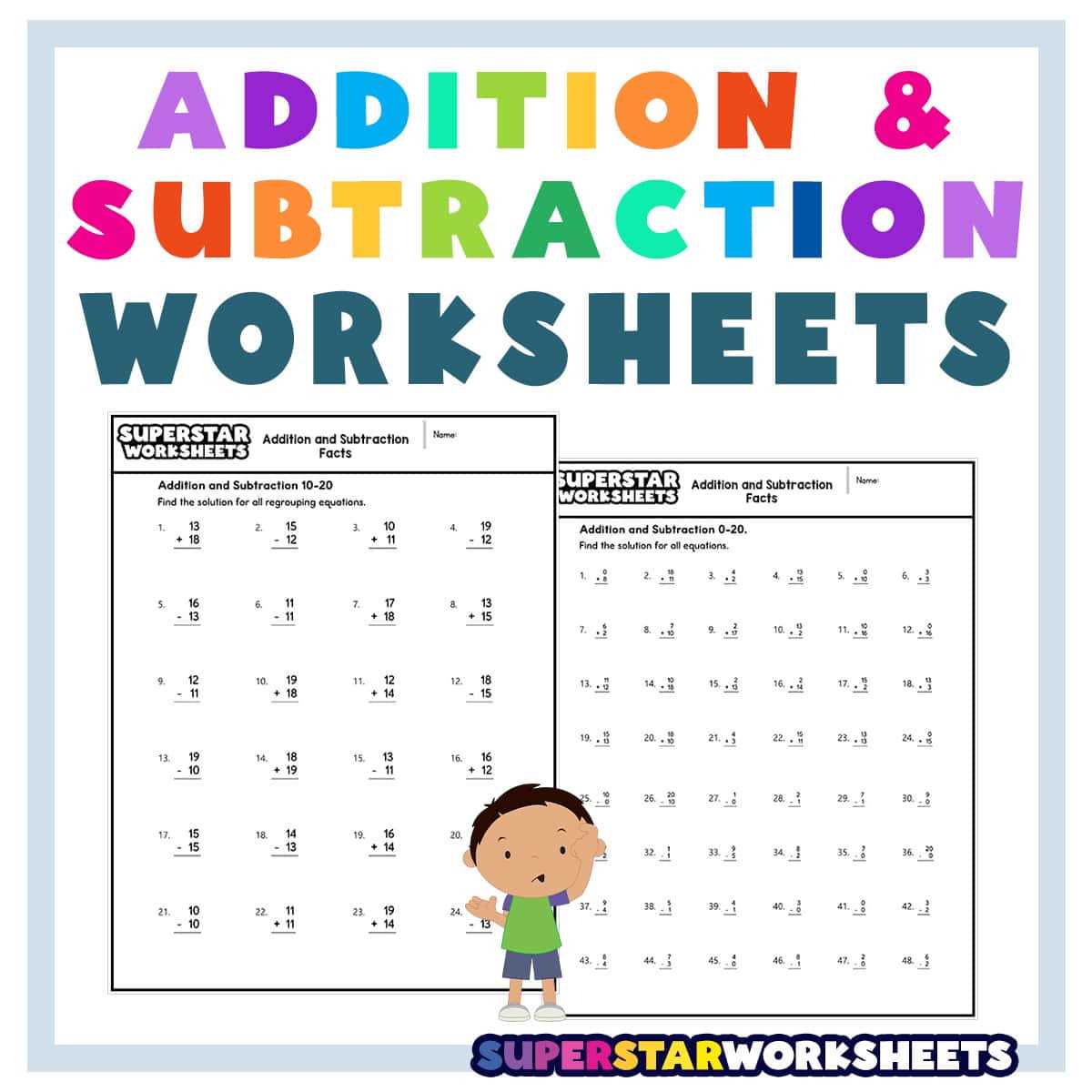 adding and subtracting 10s worksheets