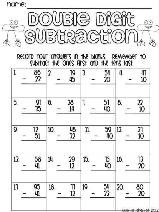 adding and subtracting 2 digit numbers worksheets