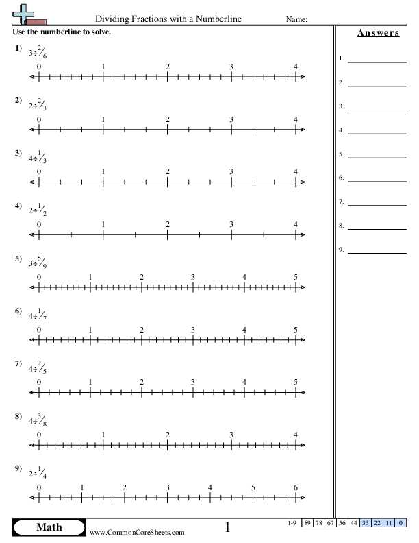 adding and subtracting fractions using a number line worksheets