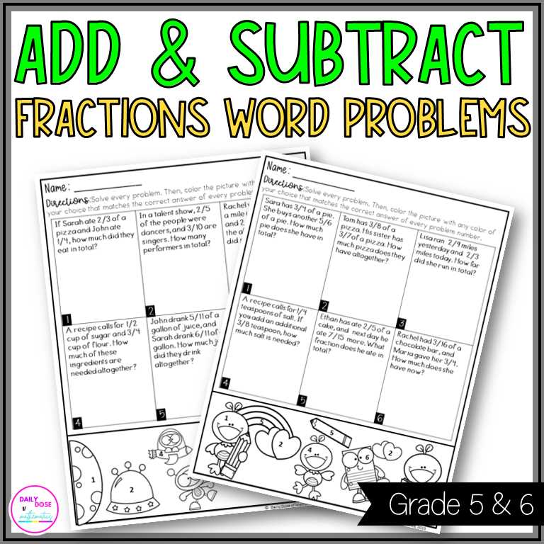 adding and subtracting fractions word problems worksheet adding and subtracting fractions word problems worksheet