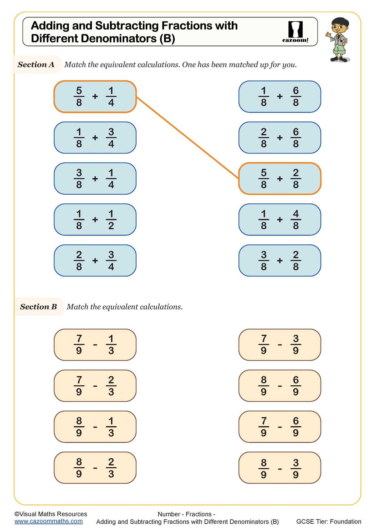 adding and subtracting fractions worksheets