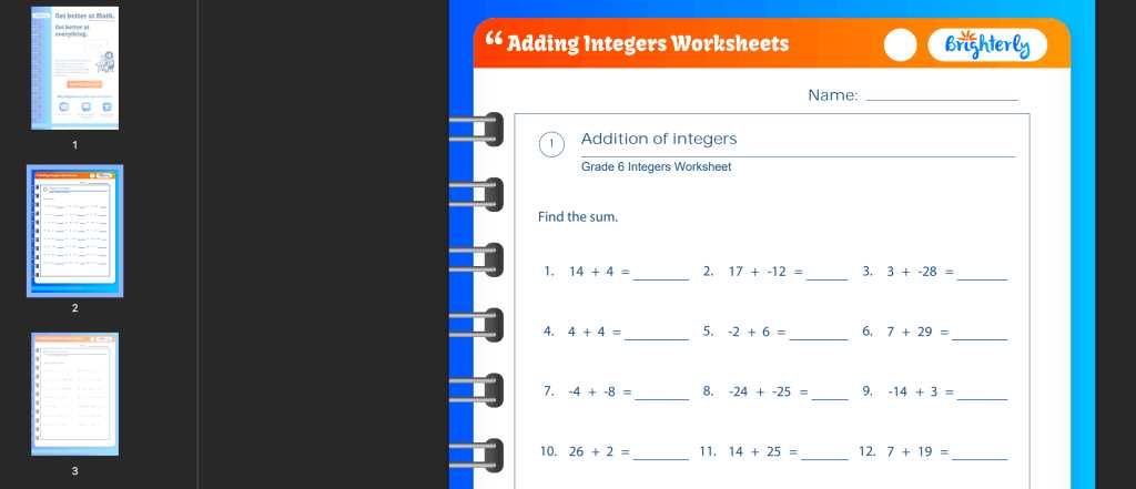 adding and subtracting integers worksheet 6th grade