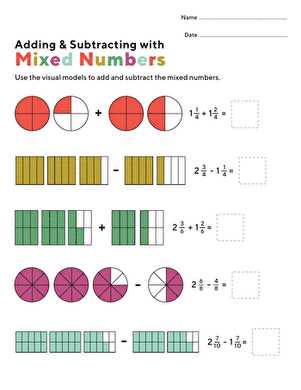 adding mixed number worksheet