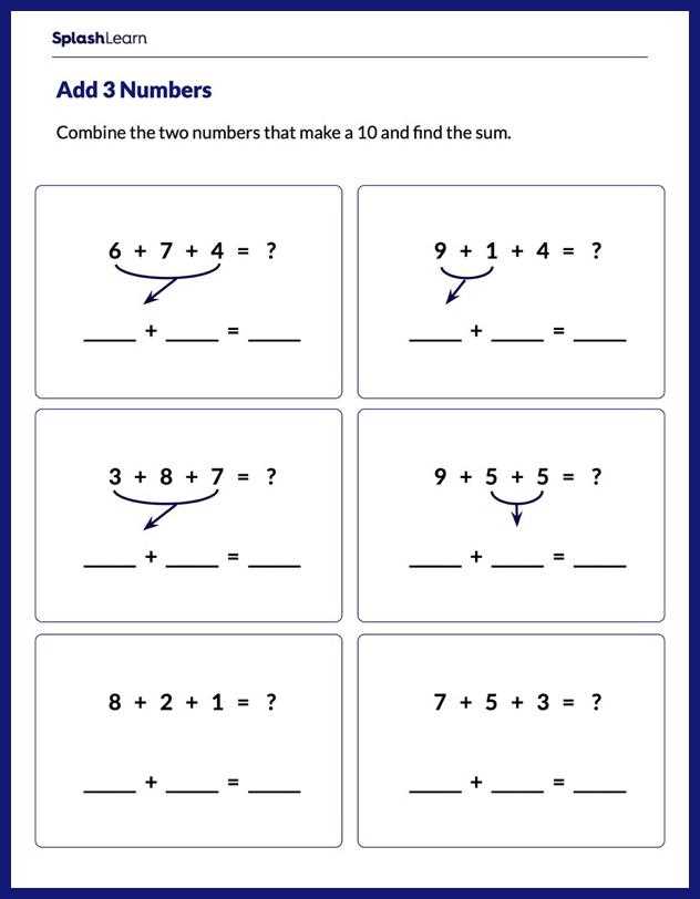 adding three integers worksheet