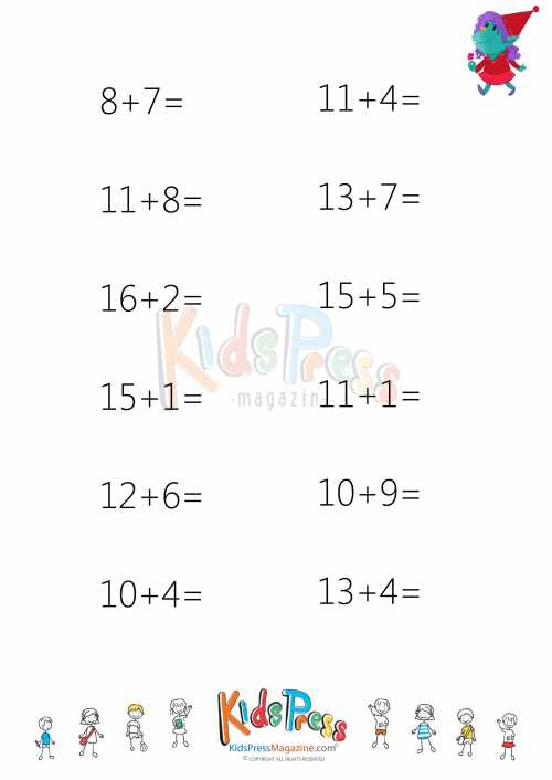 adding up to 20 worksheet